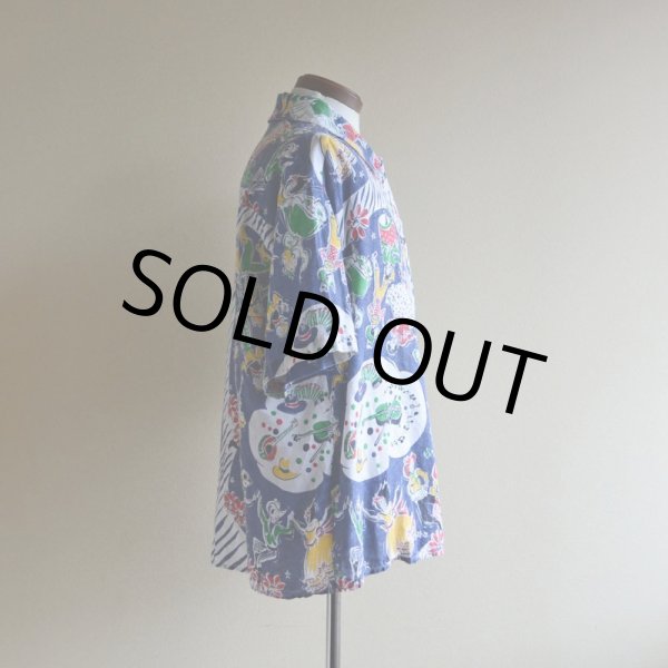 画像2: 1990s DKNY ダンシングカウボーイ柄リネンシャツ　 表記P  (2)