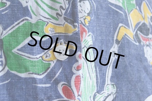 画像9: 1990s DKNY ダンシングカウボーイ柄リネンシャツ　 表記P  (9)