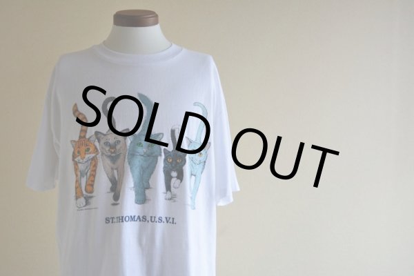 画像6: 1990s ネコ両面プリントTシャツ　 表記L  (6)