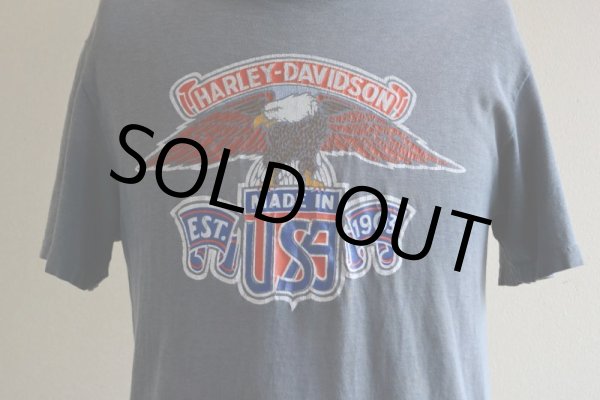 画像7: 1970s Harley-Davidson Tシャツ　 EAGLE ＆ No.1 LOGO　 表記M  (7)