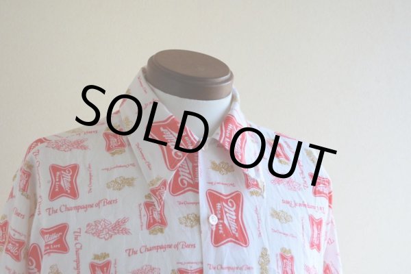 画像6: 1970s Miller Beer 総柄シャツ　 表記L  (6)