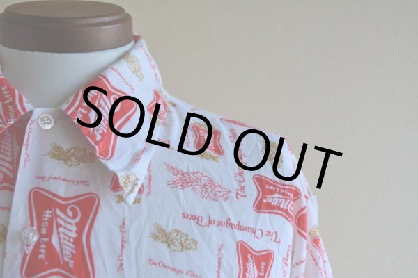 画像7: 1970s Miller Beer 総柄シャツ　 表記L  (7)