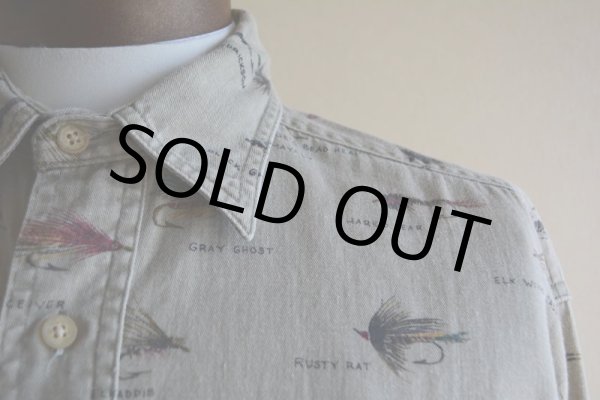 画像7: 1990s ORVIS フライ柄シャツ  表記M  (7)