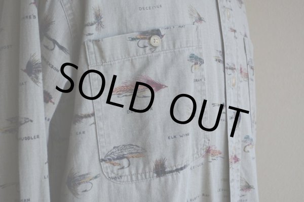 画像11: 1990s ORVIS フライ柄シャツ  表記M  (11)