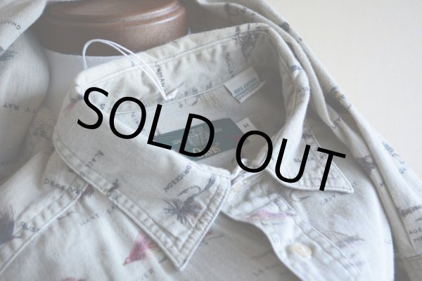 画像13: 1990s ORVIS フライ柄シャツ  表記M  (13)