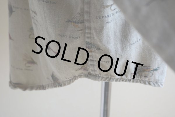 画像12: 1990s ORVIS フライ柄シャツ  表記M  (12)