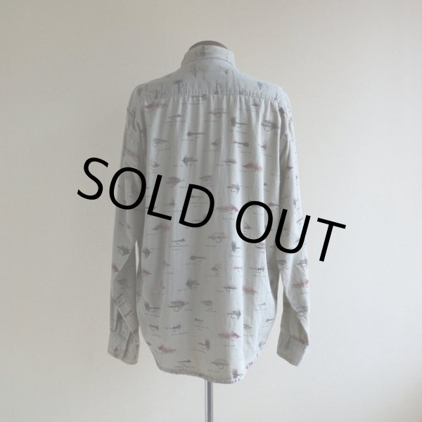 画像3: 1990s ORVIS フライ柄シャツ  表記M  (3)