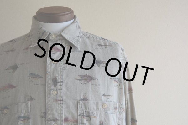 画像6: 1990s ORVIS フライ柄シャツ  表記M  (6)