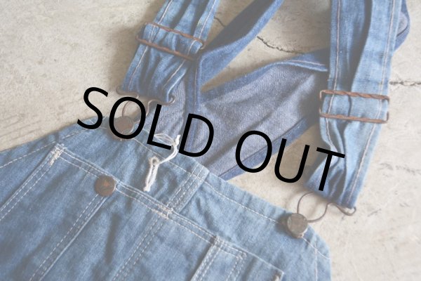 画像5: 1950s SANFORIZED デニムオーバーオール　 実寸W37  (5)