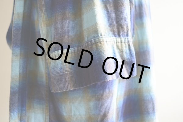 画像9: 1960s プリントネルガウン　 オンブレーチェック　 表記XL  (9)