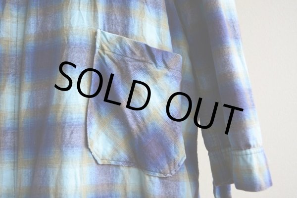 画像8: 1960s プリントネルガウン　 オンブレーチェック　 表記XL  (8)