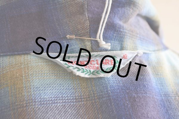 画像15: 1960s プリントネルガウン　 オンブレーチェック　 表記XL  (15)