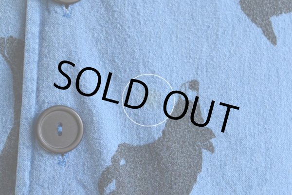 画像12: 1990s MICHIGAN RAG クマ総柄フランネルプルオーバーシャツ　 表記L/XL  (12)