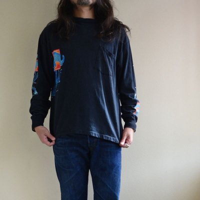 画像1: 1970s-80s Anvil 鯉和柄L/SポケットTシャツ　 表記XL 