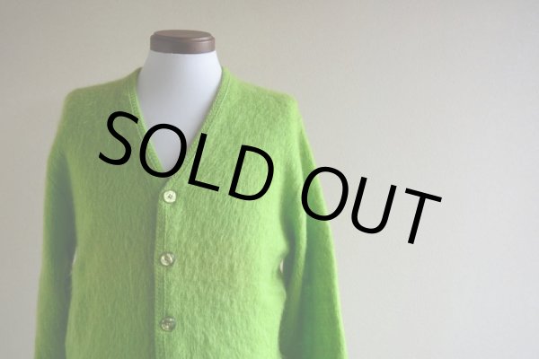 画像5: 1960s-70s ARENA モヘアカーディガン　 ライムグリーン　 表記M  (5)