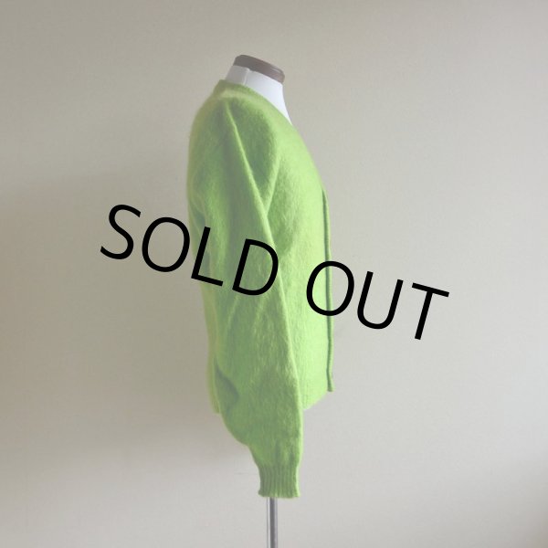 画像2: 1960s-70s ARENA モヘアカーディガン　 ライムグリーン　 表記M  (2)