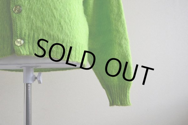 画像9: 1960s-70s ARENA モヘアカーディガン　 ライムグリーン　 表記M  (9)