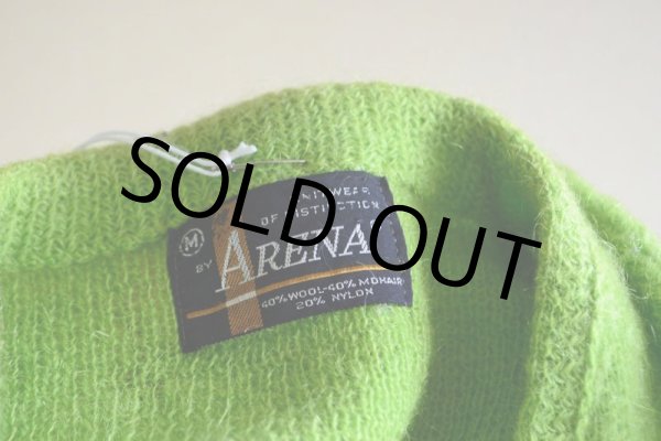 画像12: 1960s-70s ARENA モヘアカーディガン　 ライムグリーン　 表記M  (12)