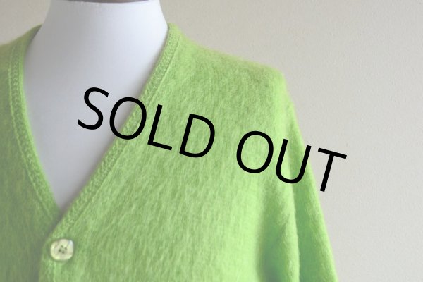 画像6: 1960s-70s ARENA モヘアカーディガン　 ライムグリーン　 表記M  (6)