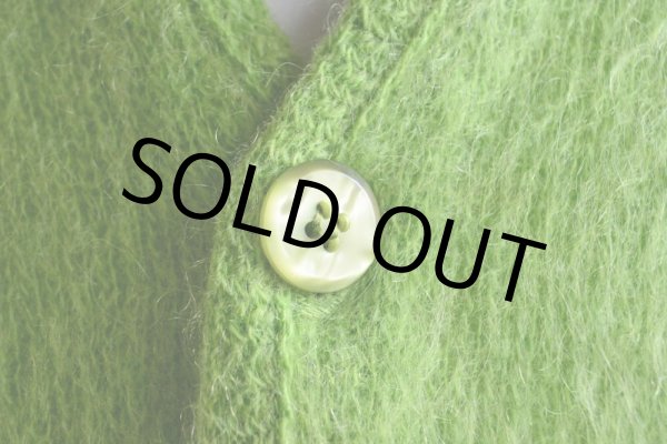 画像8: 1960s-70s ARENA モヘアカーディガン　 ライムグリーン　 表記M  (8)