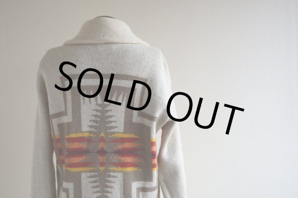 画像14: 1970s PENDLETON ショールカラーニットカーディガン  チーフジョセフ柄  表記L  (14)