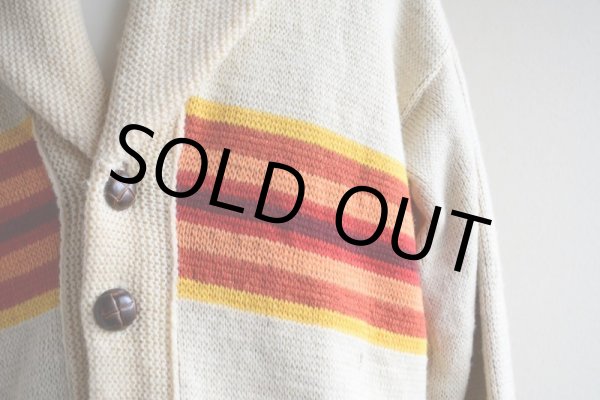 画像10: 1970s PENDLETON ショールカラーニットカーディガン  チーフジョセフ柄  表記L  (10)