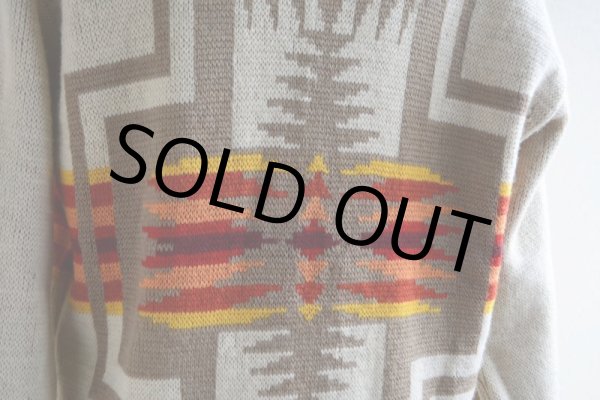 画像15: 1970s PENDLETON ショールカラーニットカーディガン  チーフジョセフ柄  表記L  (15)