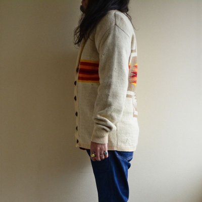 画像2: 1970s PENDLETON ショールカラーニットカーディガン　 チーフジョセフ柄　 表記L 