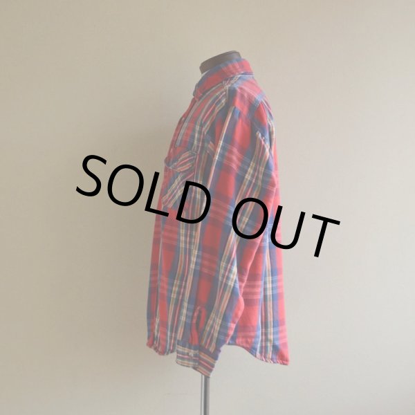 画像4: 1980s FIVE BROTHER ヘビーネルシャツ　 表記L  (4)