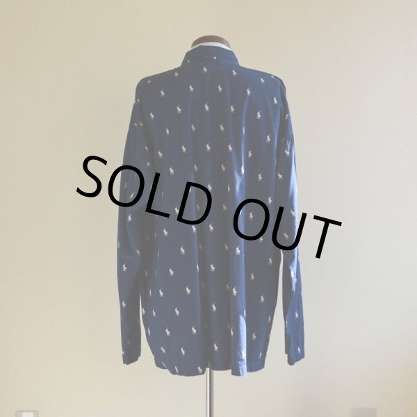 画像3: POLO RalphLauren ポニー総柄パジャマシャツ　 表記XL  (3)