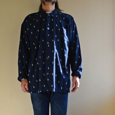 画像1: POLO RalphLauren ポニー総柄パジャマシャツ　 表記XL 