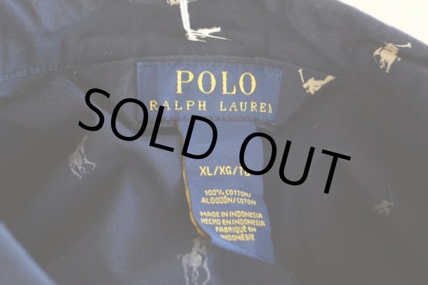 画像12: POLO RalphLauren ポニー総柄パジャマシャツ　 表記XL  (12)