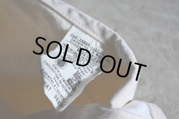 画像7: 1990s Carhartt 生成りオーバーオール  MADE IN USA  表記w38  (7)