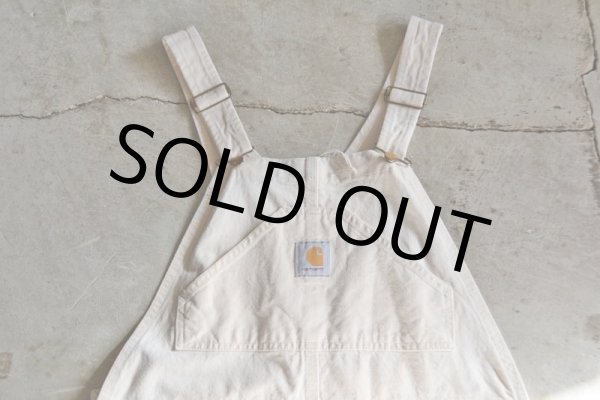 画像4: 1990s Carhartt 生成りオーバーオール  MADE IN USA  表記w38  (4)