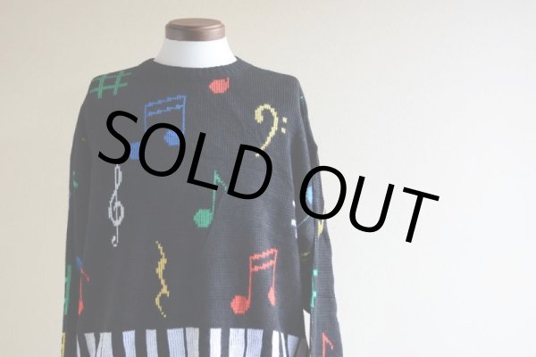 画像5: 1980s 鍵盤ジャガードセーター　 実寸M  (5)