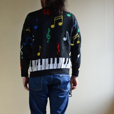 画像3: 1980s 鍵盤ジャガードセーター　 実寸M 