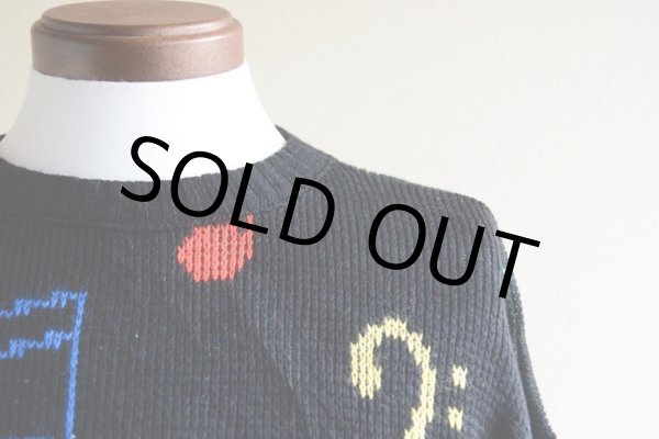 画像6: 1980s 鍵盤ジャガードセーター　 実寸M  (6)