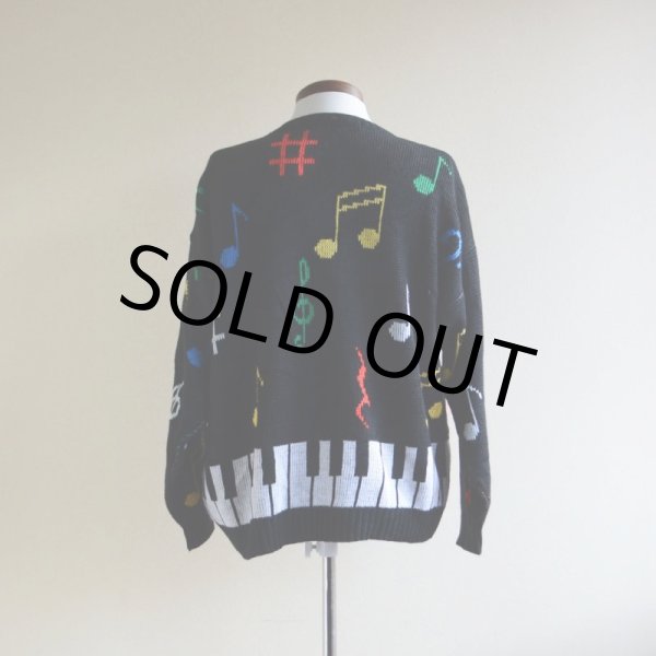 画像3: 1980s 鍵盤ジャガードセーター　 実寸M  (3)