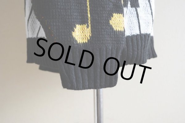 画像9: 1980s 鍵盤ジャガードセーター　 実寸M  (9)