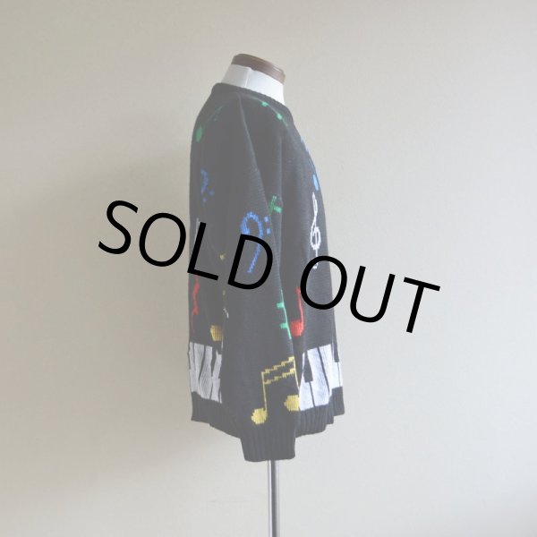 画像2: 1980s 鍵盤ジャガードセーター　 実寸M  (2)