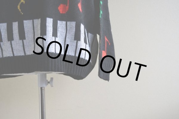 画像8: 1980s 鍵盤ジャガードセーター　 実寸M  (8)