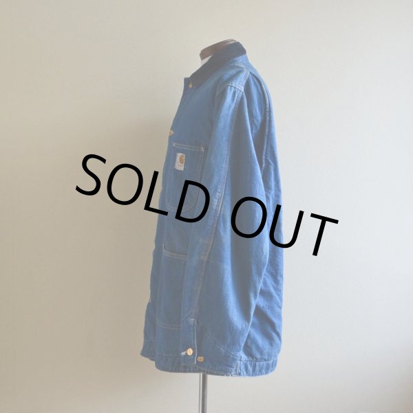 画像4: 1970s Carhartt デニムカバーオール  裏ブランケット付き  表記40L  (4)