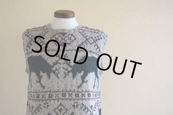 画像5: RalphLauren トナカイ柄ウールニットベスト　 表記M  (5)