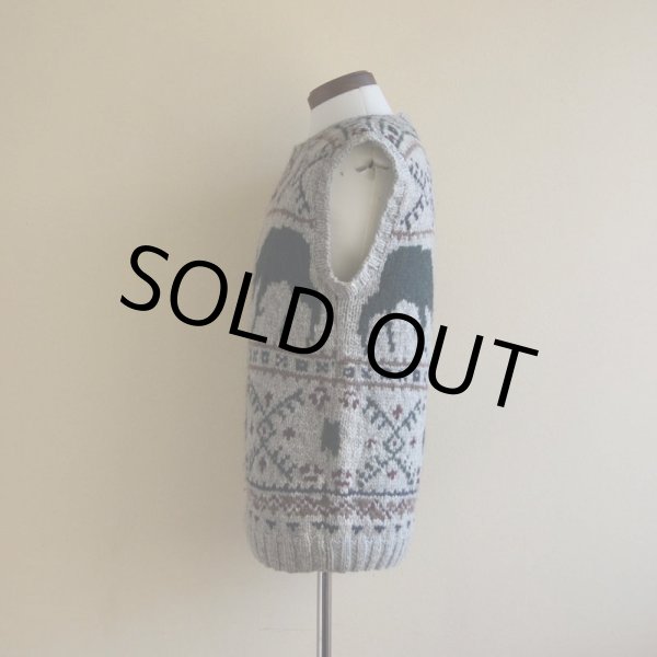 画像4: RalphLauren トナカイ柄ウールニットベスト　 表記M  (4)