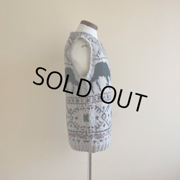 画像2: RalphLauren トナカイ柄ウールニットベスト　 表記M  (2)