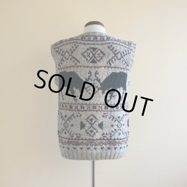 画像3: RalphLauren トナカイ柄ウールニットベスト　 表記M  (3)