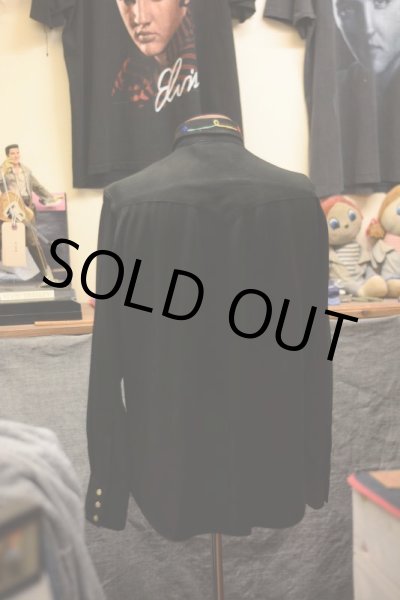 画像4: 1950s LasVegas ブラックレーヨン刺繍ウエスタンシャツ　 実寸M  (4)