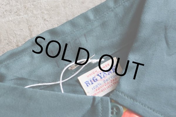 画像5: 1960s BIG YANK マチ付きワークシャツ　 “100％ COTTON”　 DEAD STOCK　 表記15 S  (5)