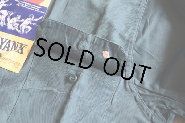 画像8: 1960s BIG YANK マチ付きワークシャツ　 “100％ COTTON”　 DEAD STOCK　 表記15 S  (8)