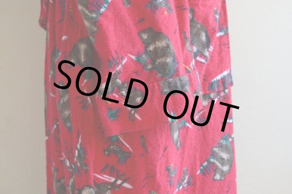 画像7: 1980s ST.JOHN'S BAY プリントネルガウン　 実寸M  (7)